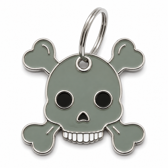 Personalized Dog ID Tag, Laser Engraved - Skull & Bones | Trill