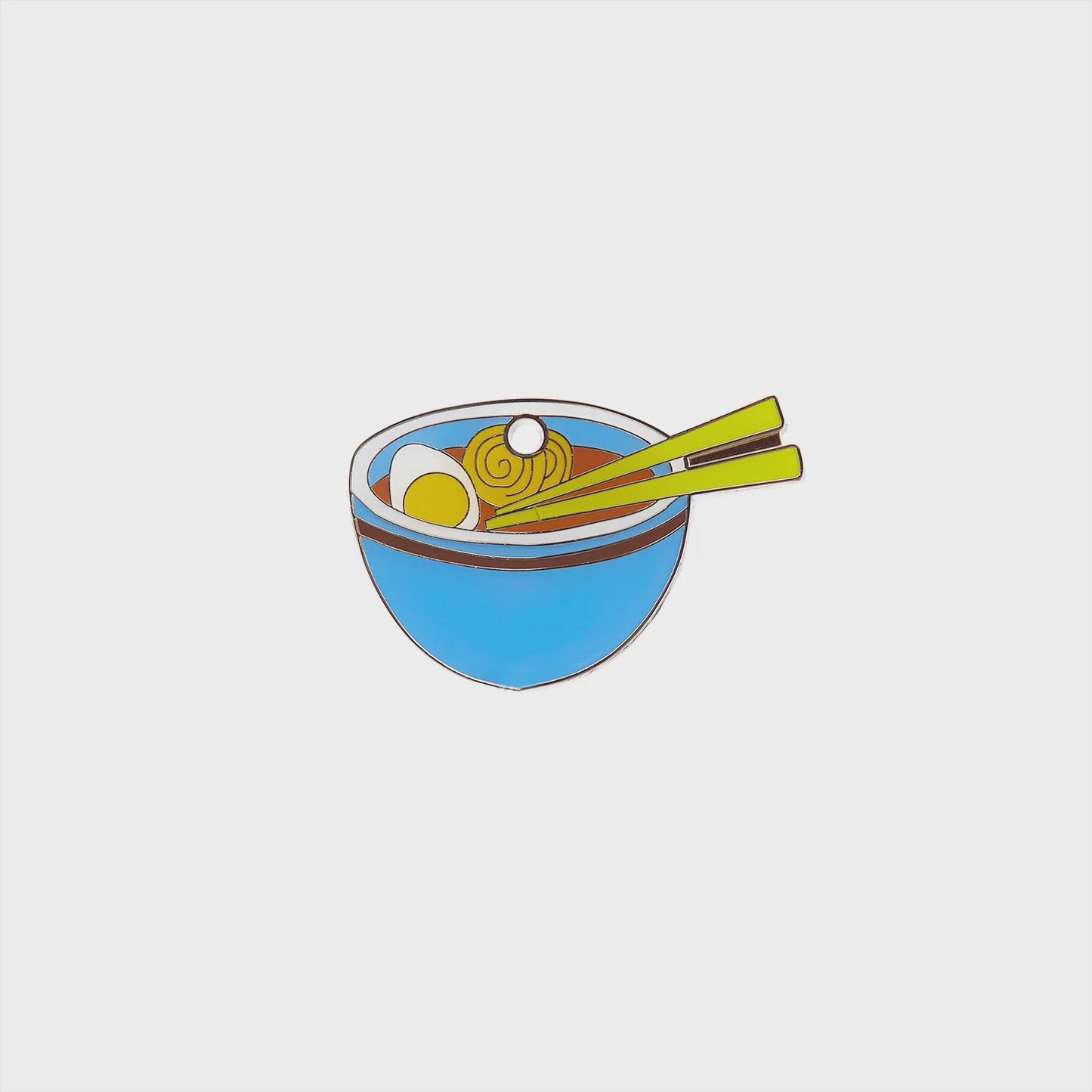 Ramen Noodle Tag - blue and silver enamel pet id tag | trill paws
