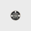 Straight Outta Rescue Tag - black and silver enamel pet id tag says straight out of rescue | trill paws