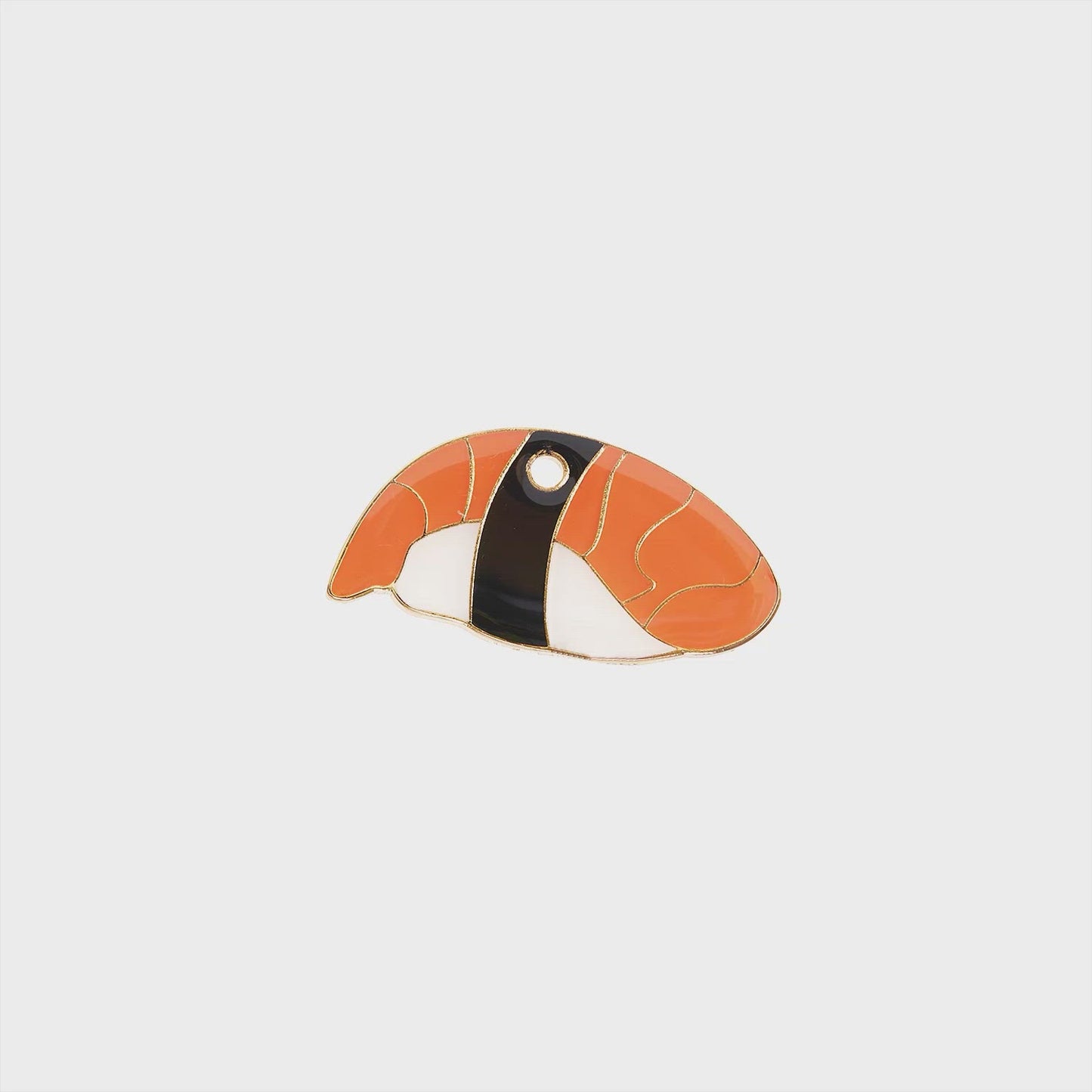 Sushi Tag - orange and gold enamel pet id tag | trill paws