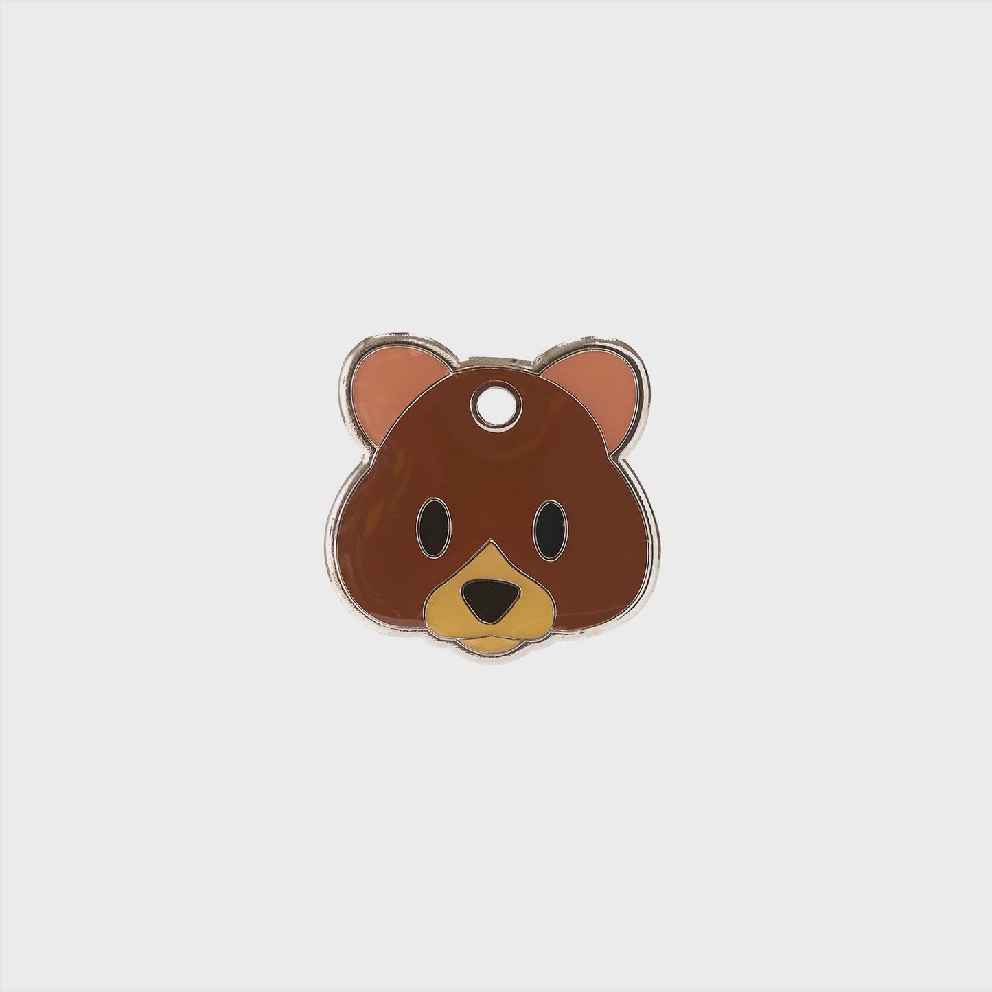 Load and play video in Gallery viewer, Teddy Bear Tag - brown silver enamel pet id tag | trill paws
