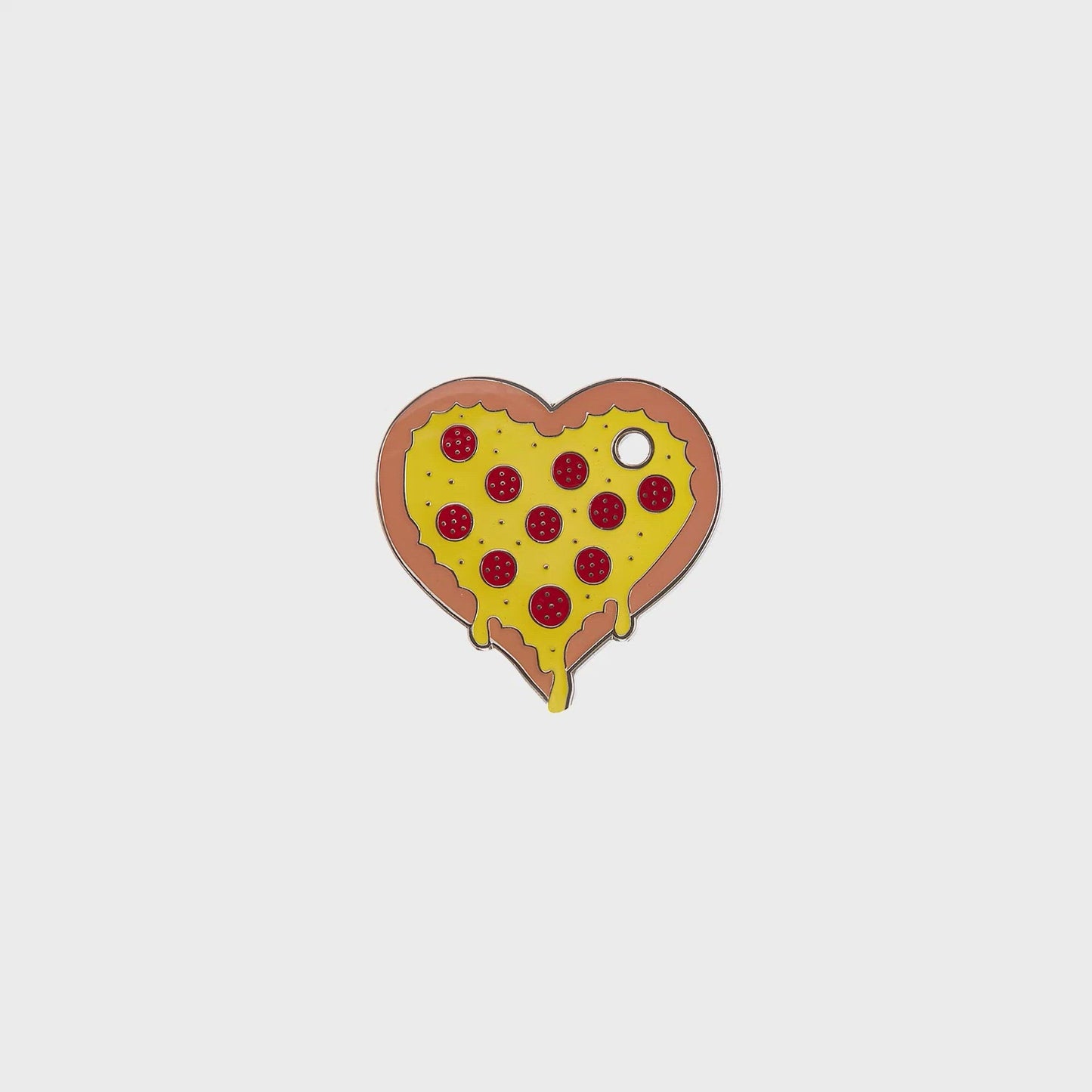 Load and play video in Gallery viewer, Pizza Heart Tag - yellow and silver enamel pet id tag | trill paws
