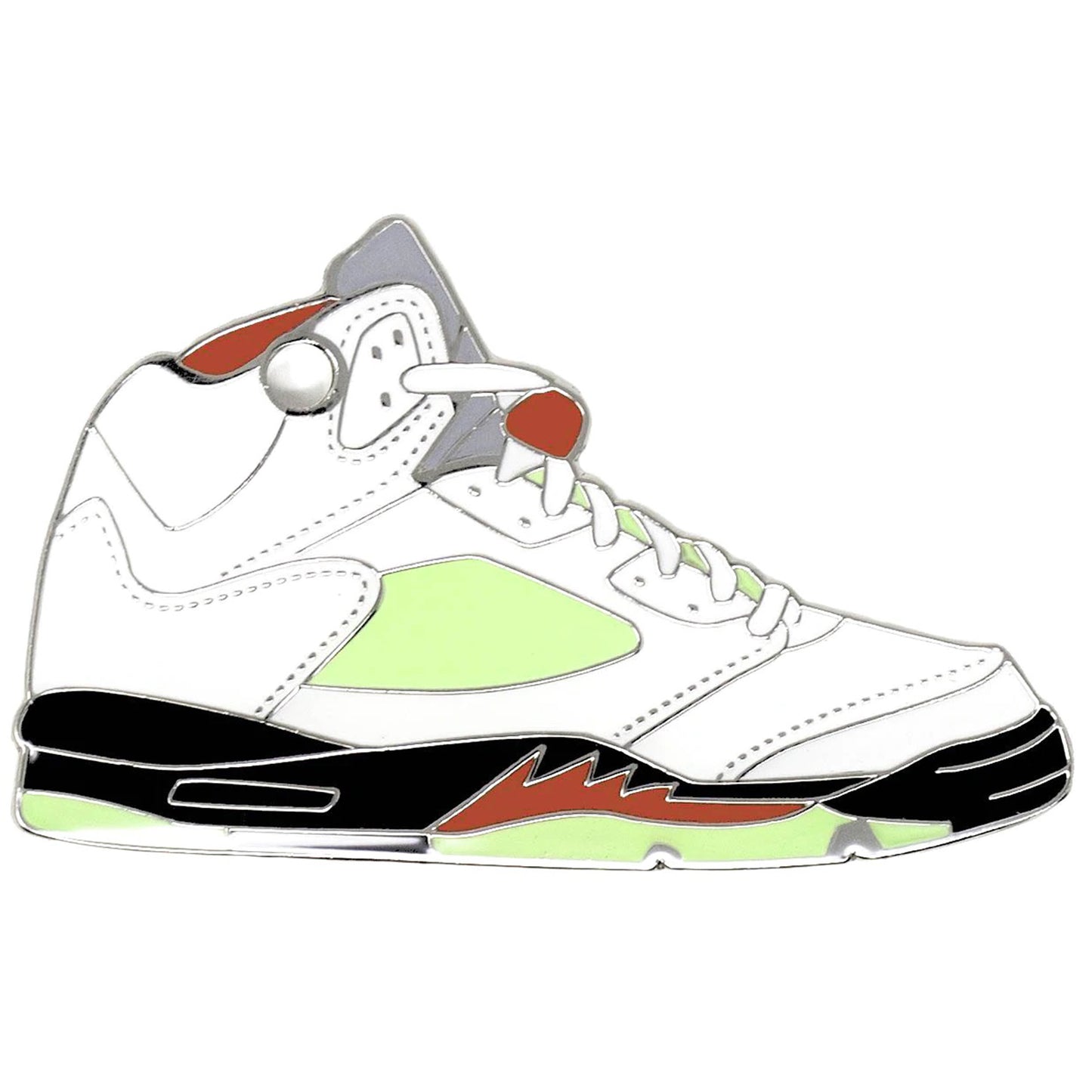 Fives Jordan Tennis Shoe Red White Black enamel Pet ID Tag | Trill Paws