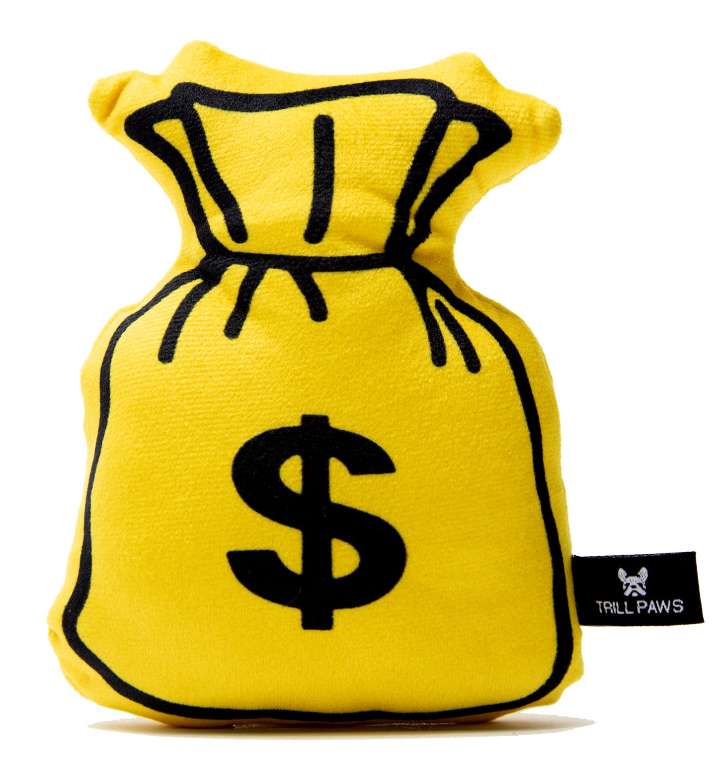 Load image into Gallery viewer, Money Bag Plush Toy yellow and black | Trill Paws 
