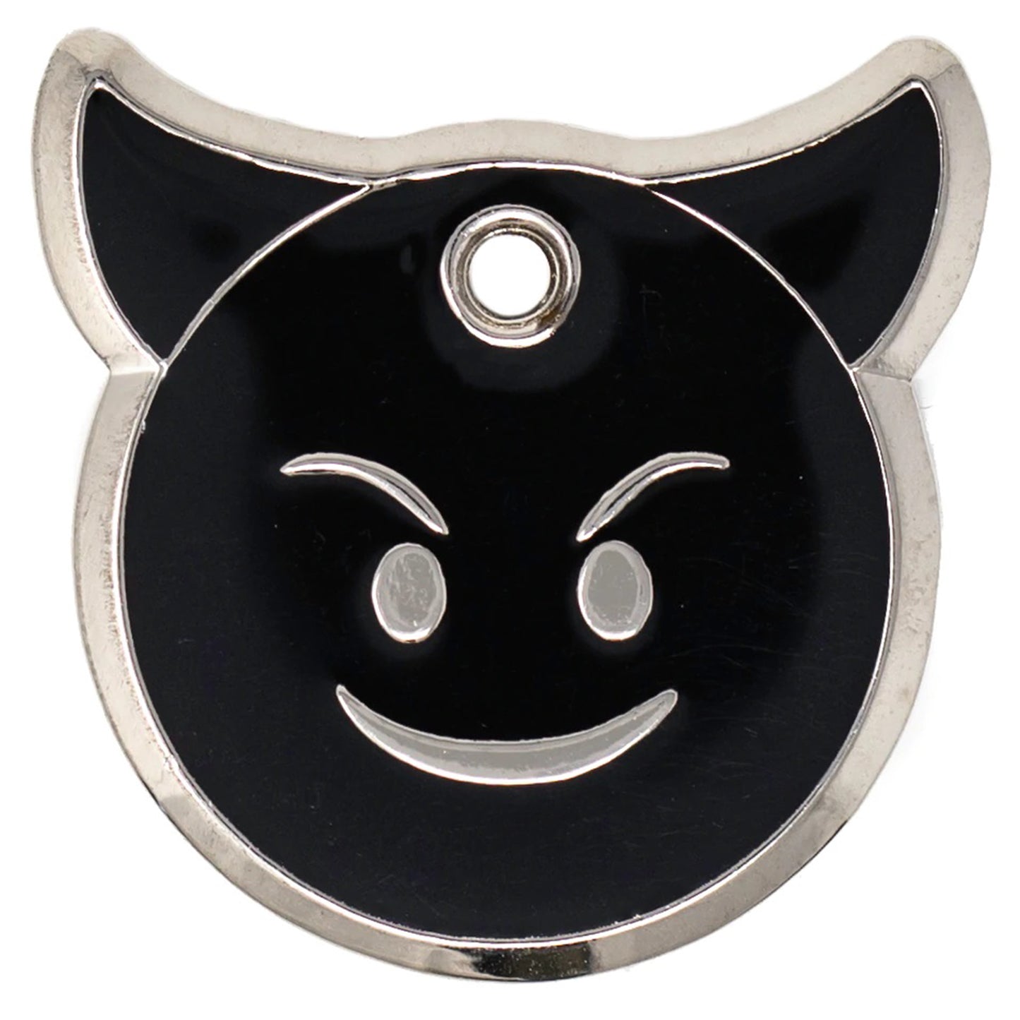 Little Devil Tag - black and silver enamel pet id tag  | trill paws