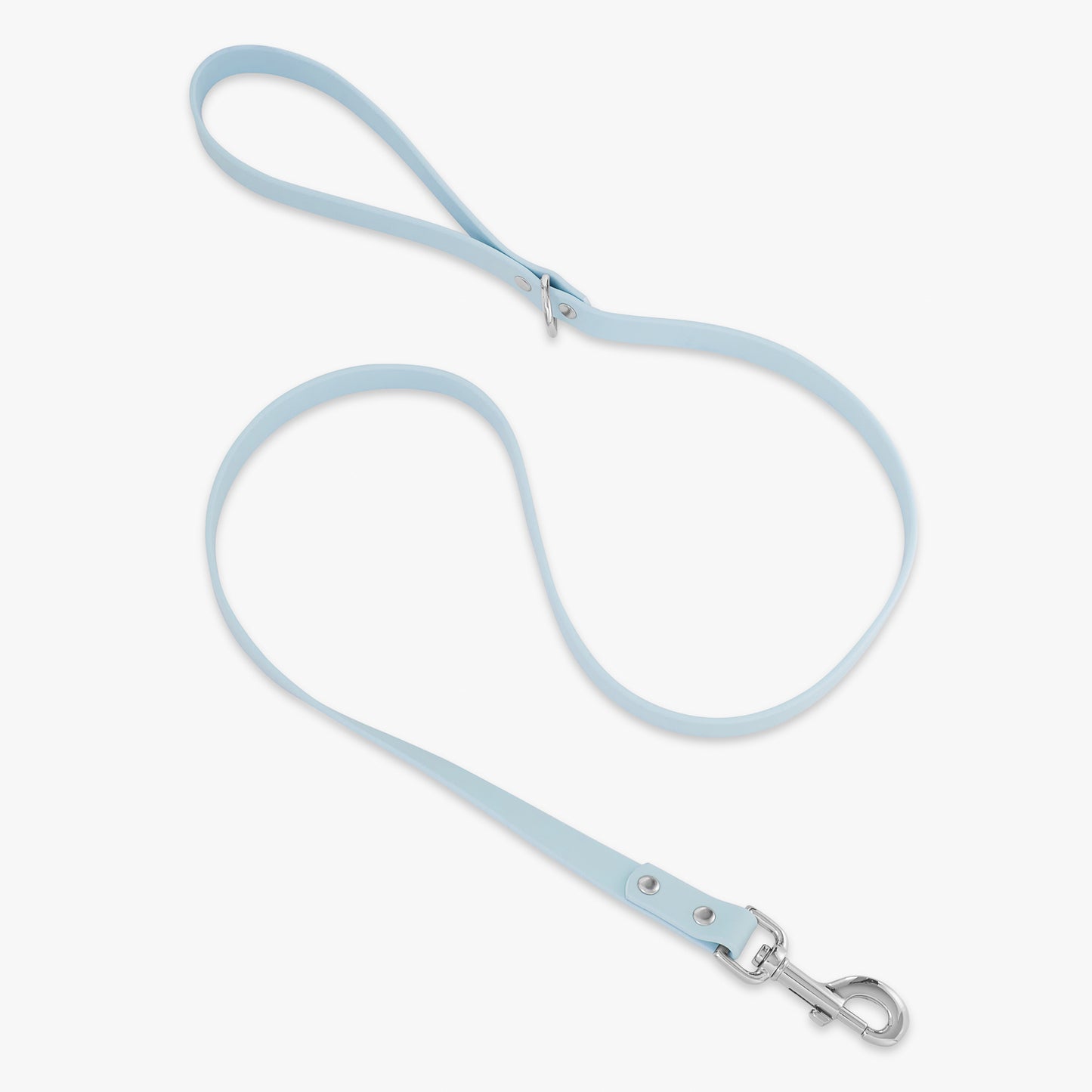 Load image into Gallery viewer, blue and silver trill paws pvc dog leash on white background

