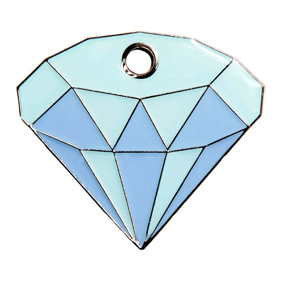 Diamond Tag - blue and silver enamel pet id tag | trill paws