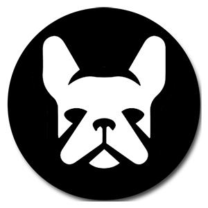 Frenchie Head black and white sticker | Trill Paws 