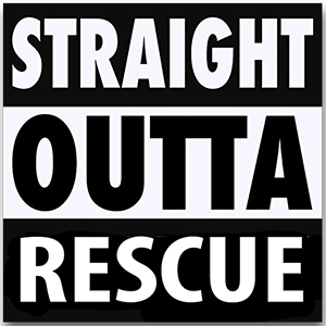 Straight Outta Rescue black and white vinyl sticker | Trill Paws 
